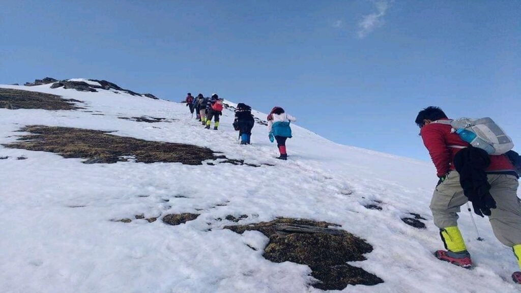 ascending to the summit
