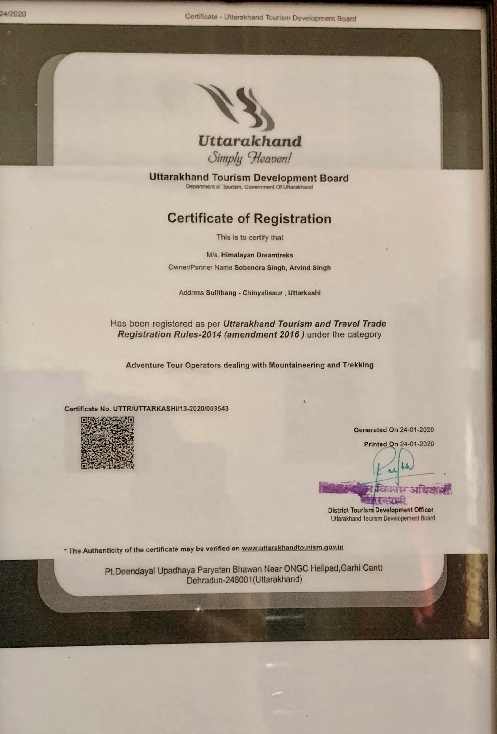 Certificate of Registration
