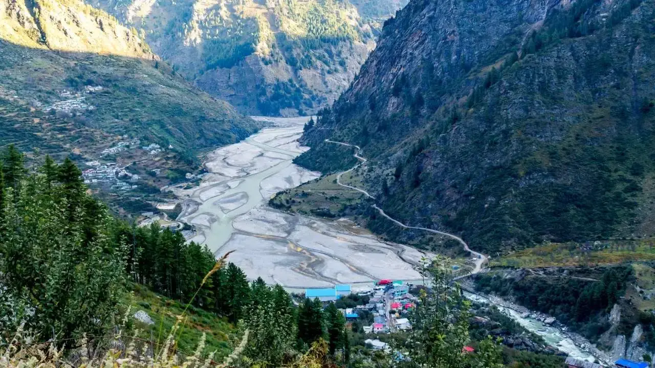 View of Sukhi, Purali, Jhala, Mukhba village from the Sukhi Top