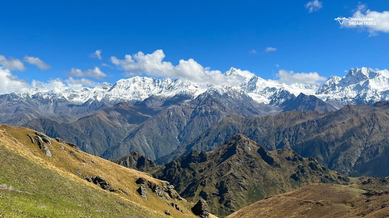 View of Gangotri peaks from Kyarki