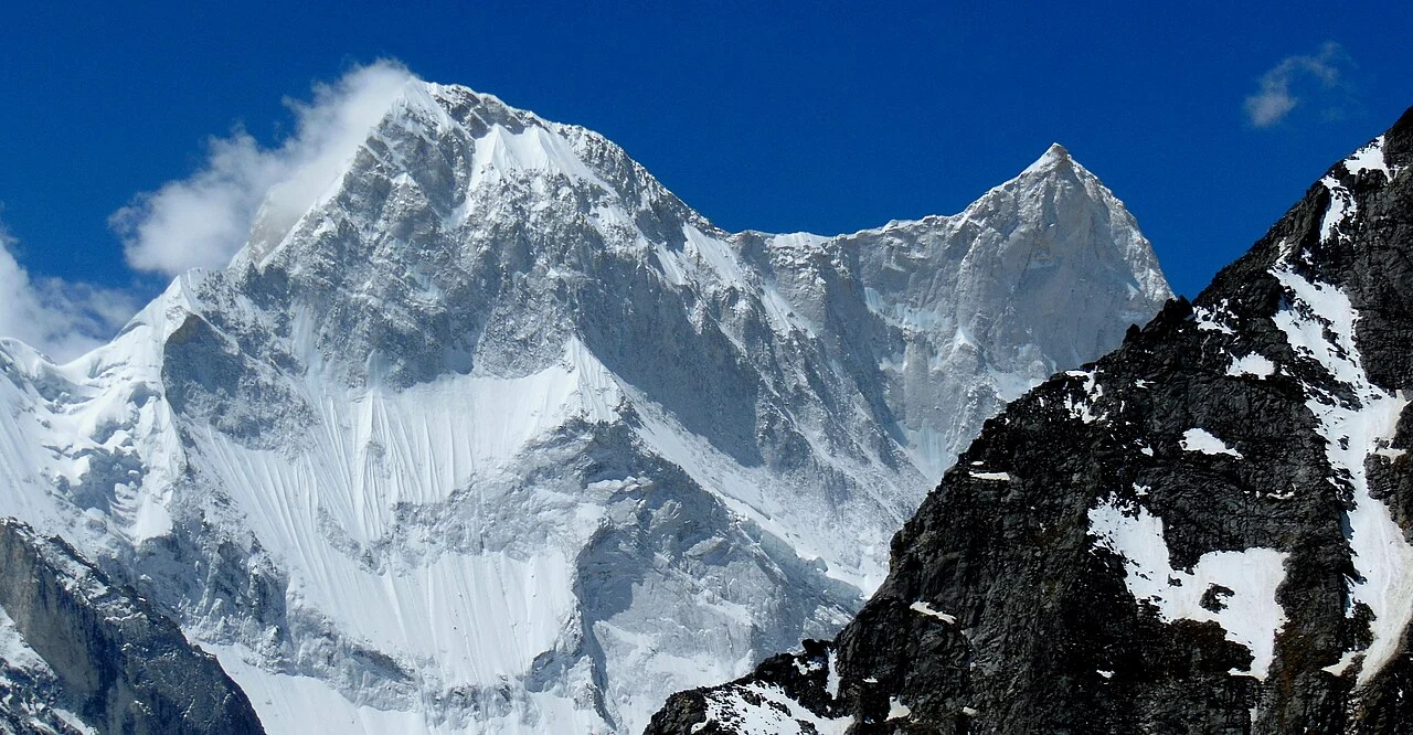 Kalanga and Changbang Peaks from Bagni Glacier