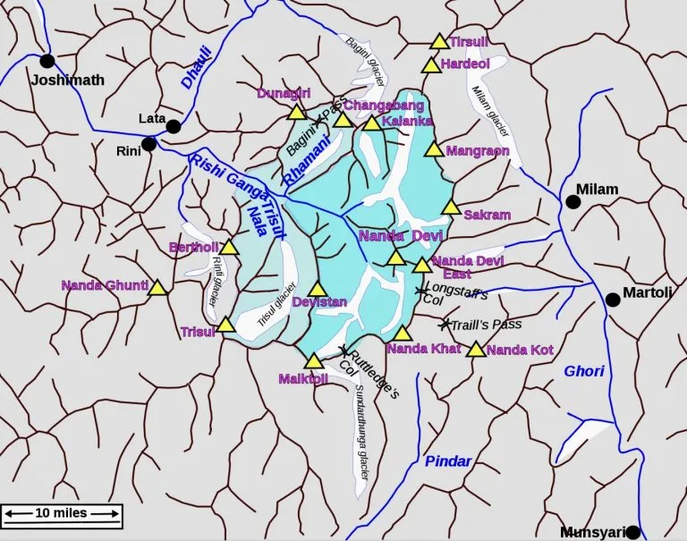 Nanda Devi Peak Map