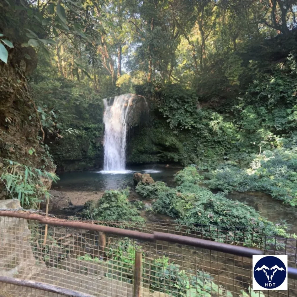 waterfalls visit during the walking in the forest trail of Jim Corbett National Park