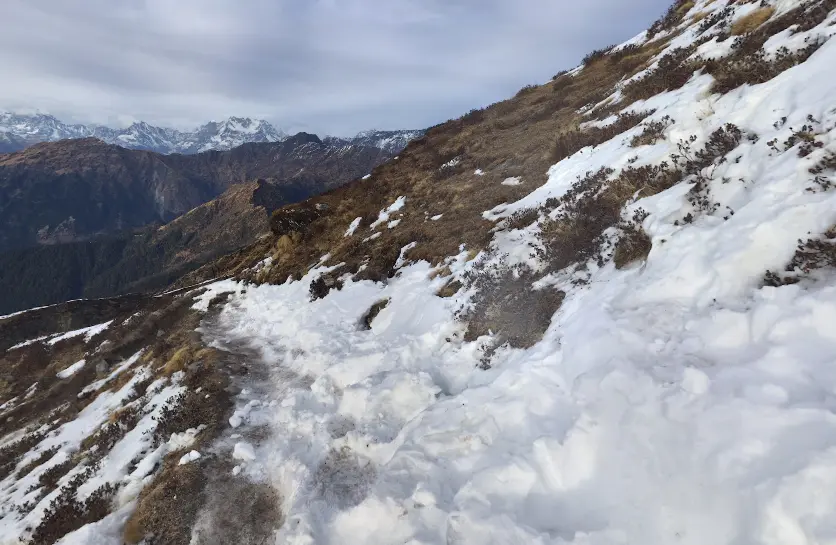 view_of_chaukhamba_I_during_the_chopta_chandrashila_trek_in_winter