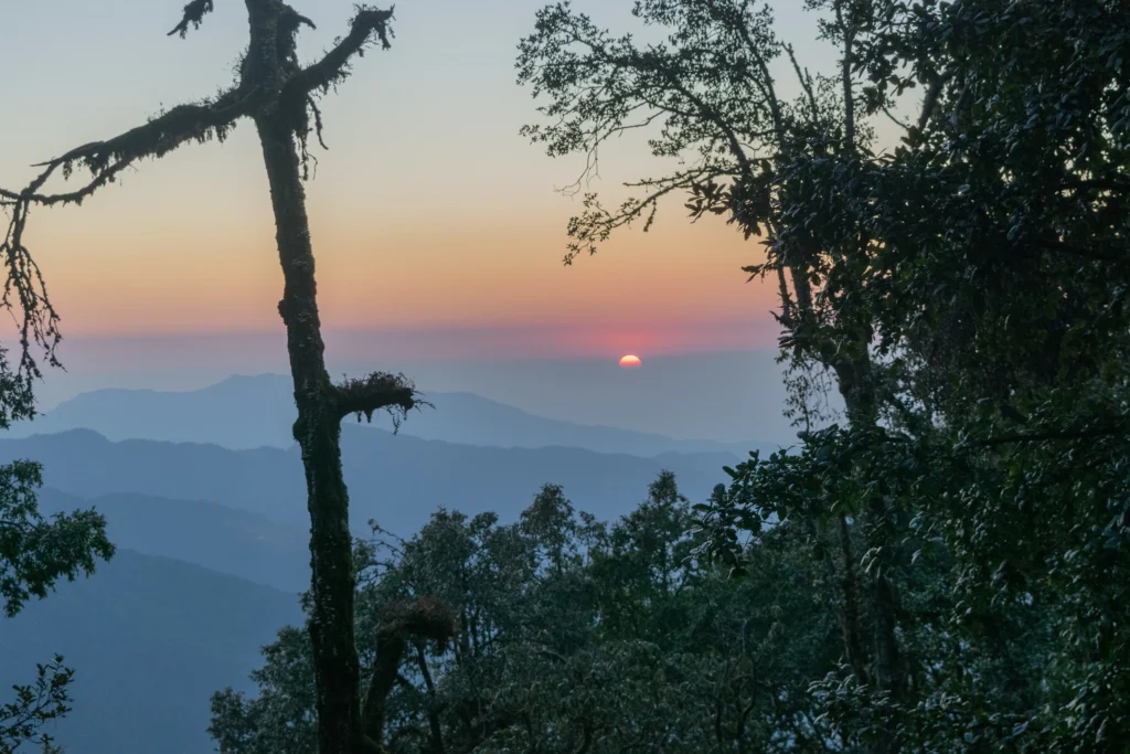 sunset view during the Phulara Ridge Trek