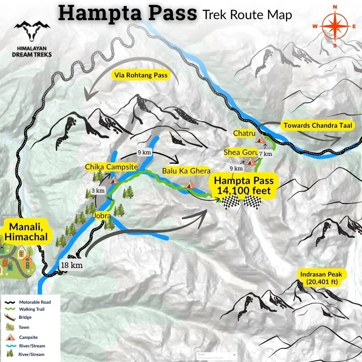 Hampta Pass Map