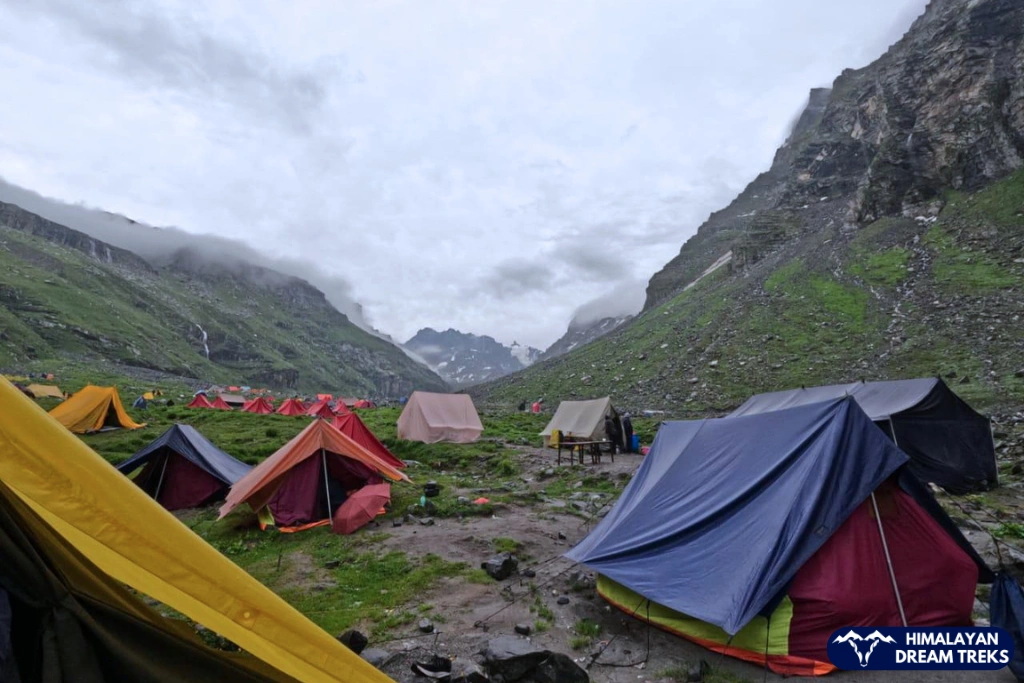 Tents at campsite during Hampta Pass trek
