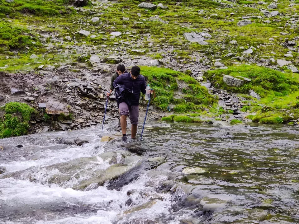 Crossing stream enroute Bhrigu