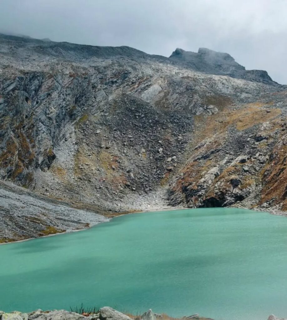 Beautiful Kagbhusandi Lake nestled in the Himalayas