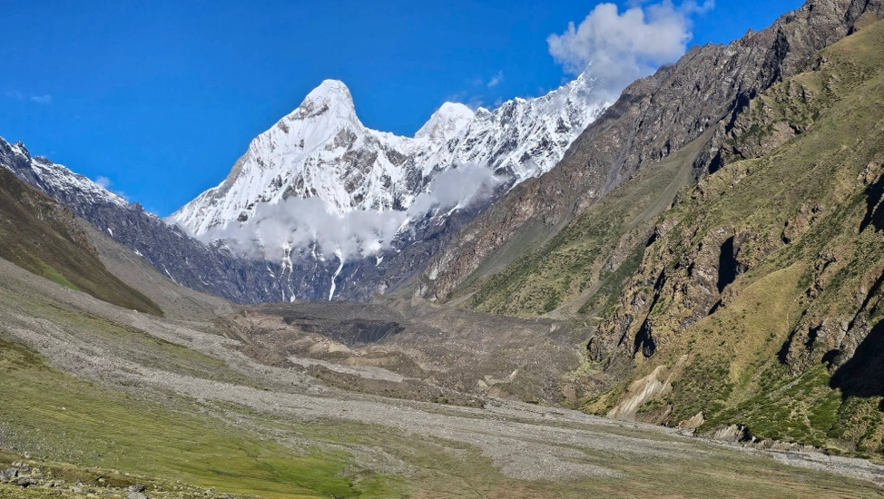 View of Nanda Devi Sisters from East Base Camp