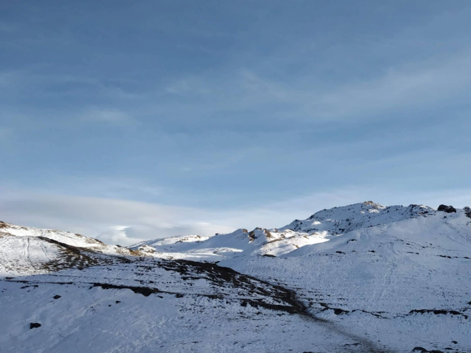 Snow covered meadows somewhere on the way