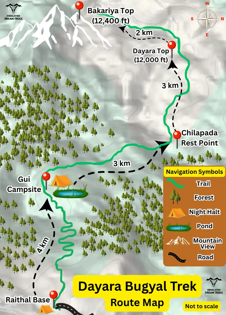 Dayara Bugyal Trek Map