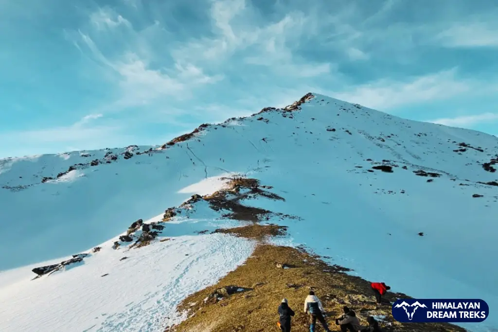 Steep summit climb to Kedarkantha Top