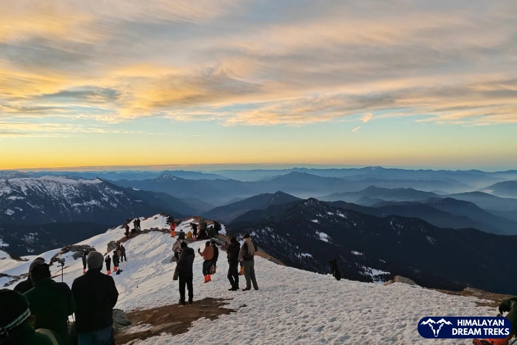 Golden sunset view from Kedarkantha Trek