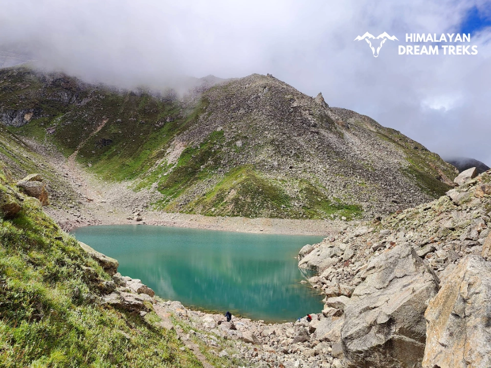 Satopanth Lake with rugged mountains