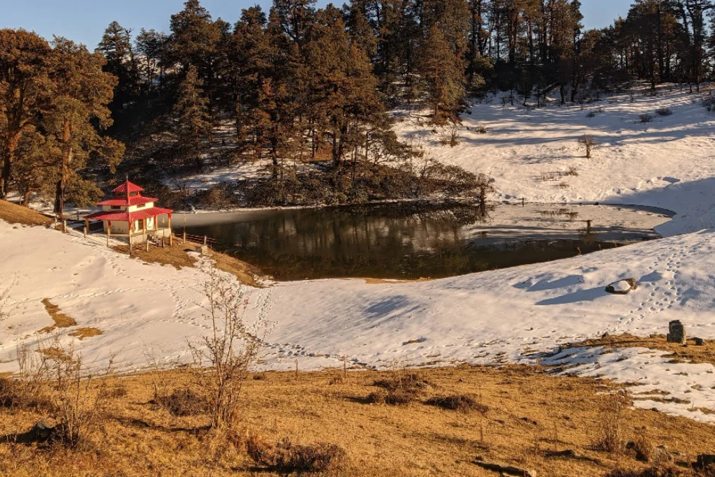 Barnala Tal and Nagraj Temple on Dayara Bugyal