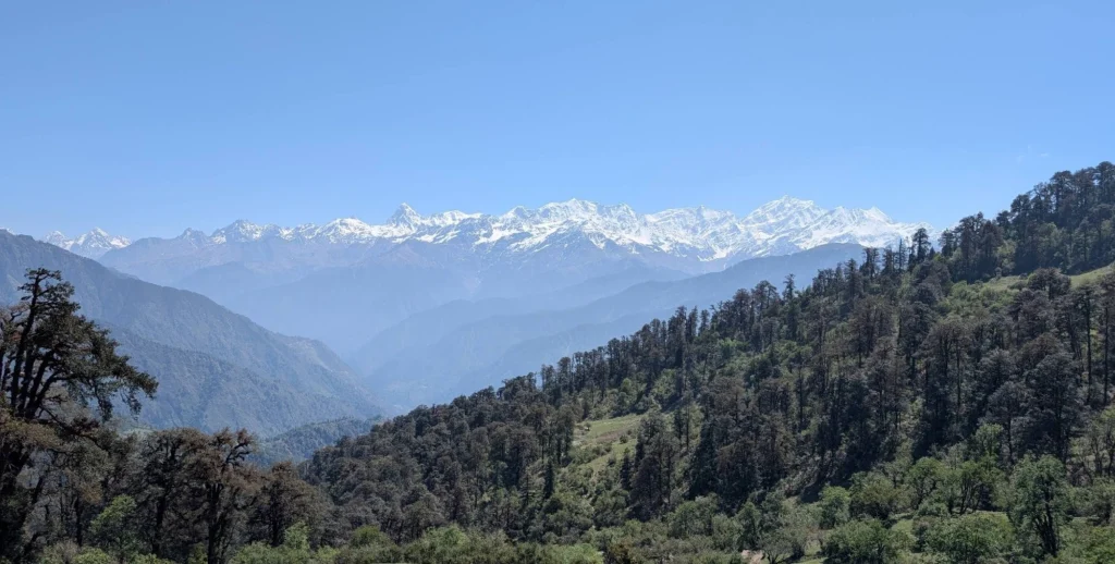 Wide view of the Garhwal Himalayas