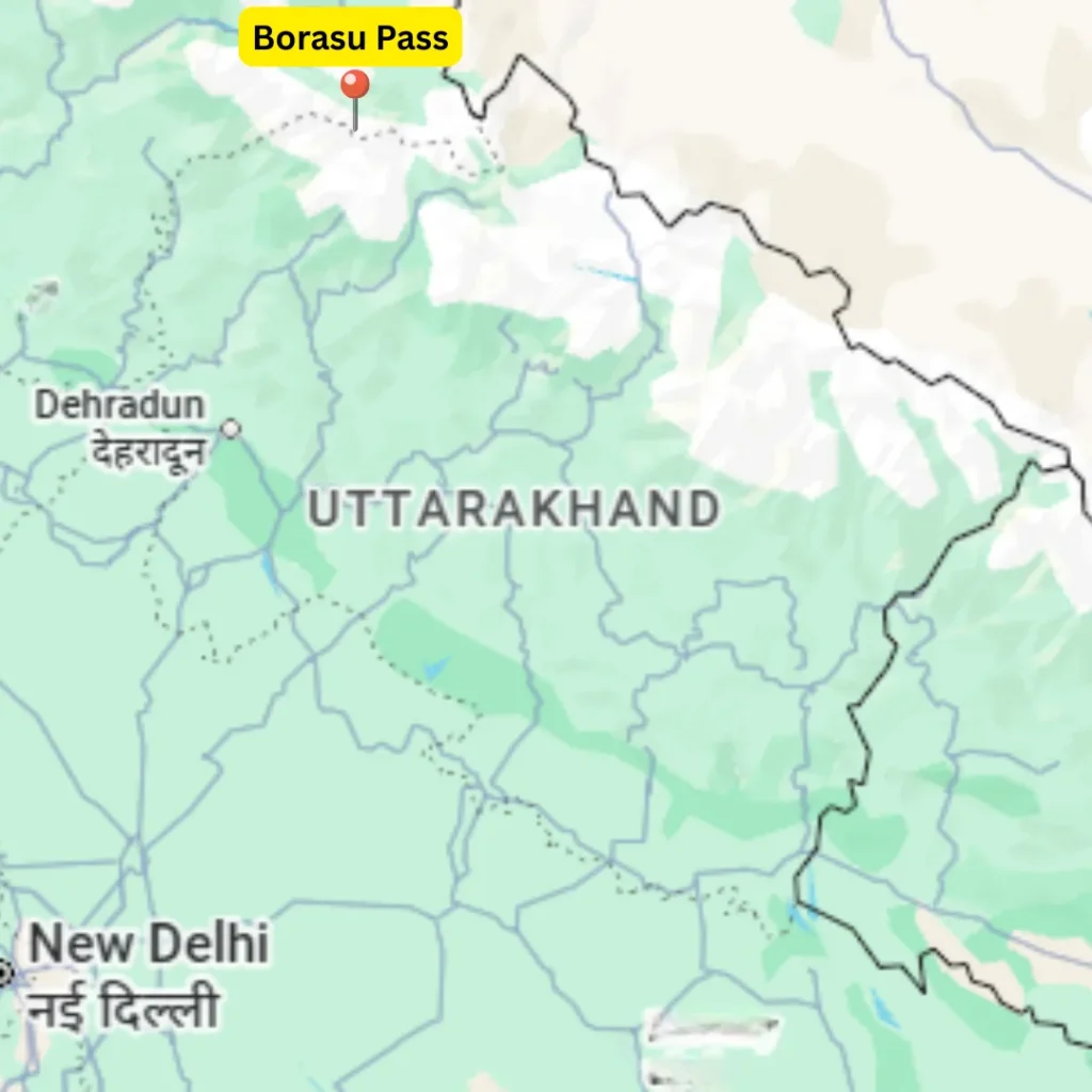 Borasu Pass Location on the Uttarakhand Map