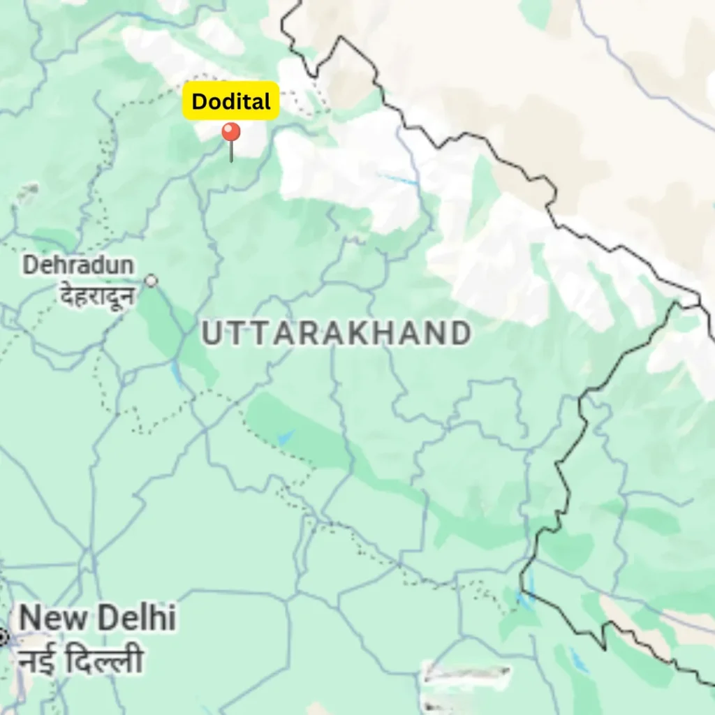 Dodi-Tal Location on the Uttarakhand Map