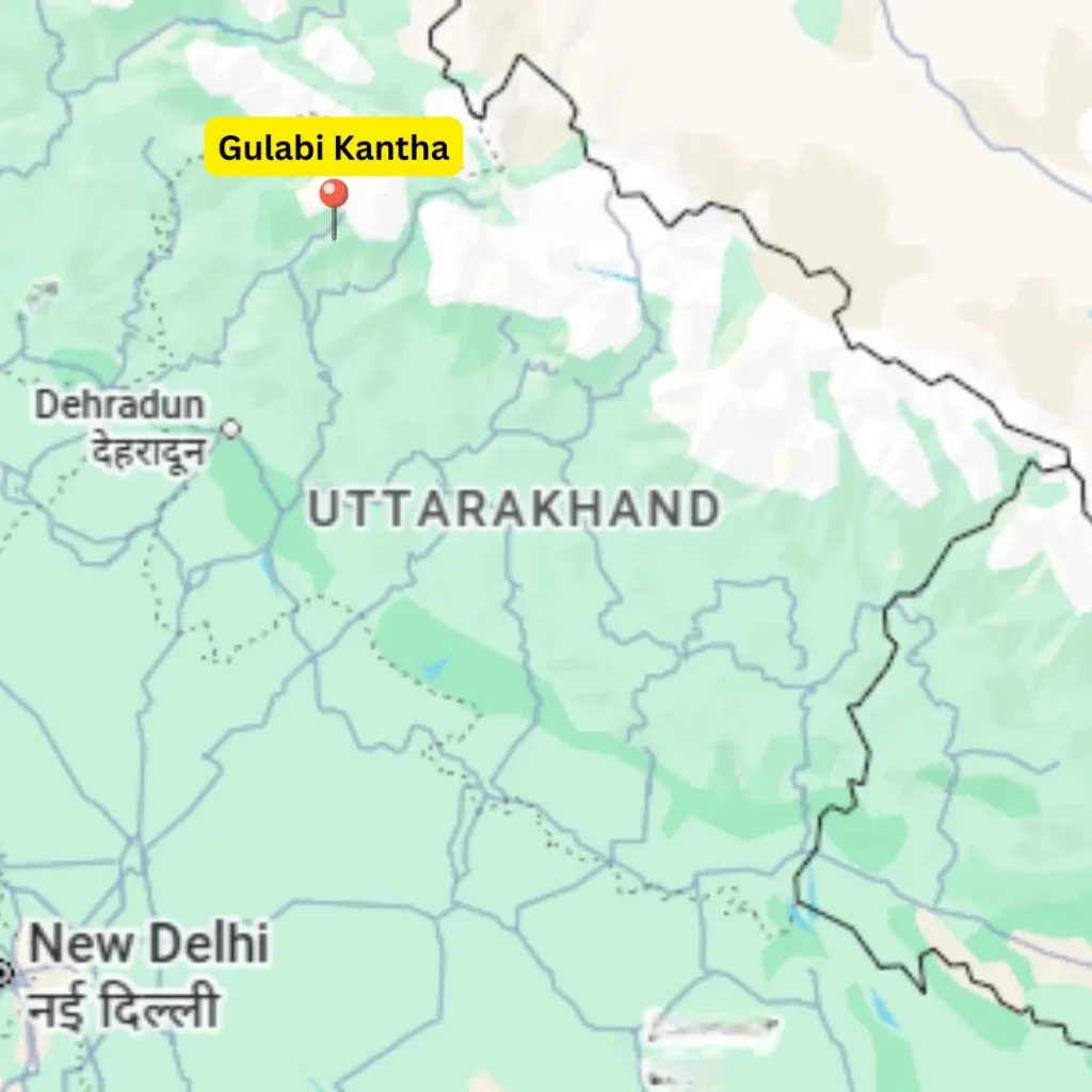 Gulabi Kantha Trek Location on the Uttarakhand Map