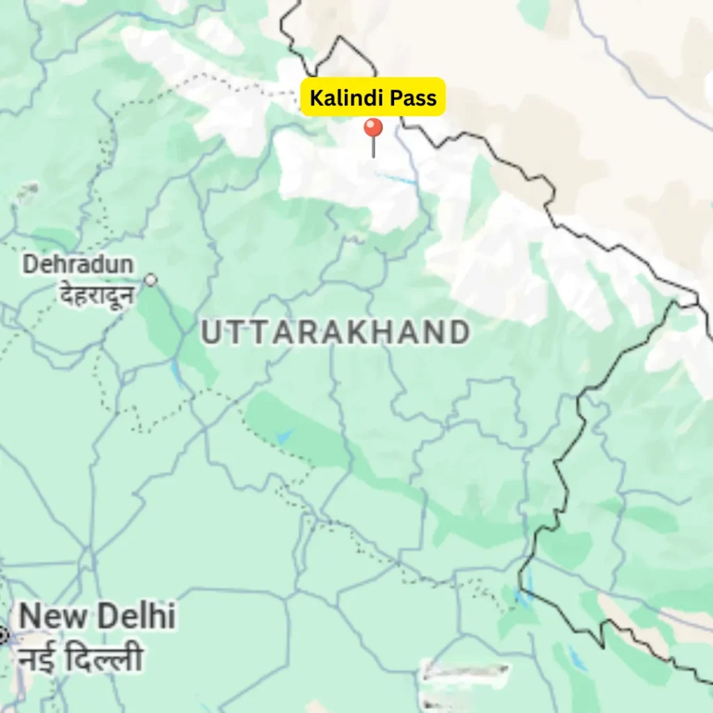 Kalindi Pass Location on the Uttarakhand Map