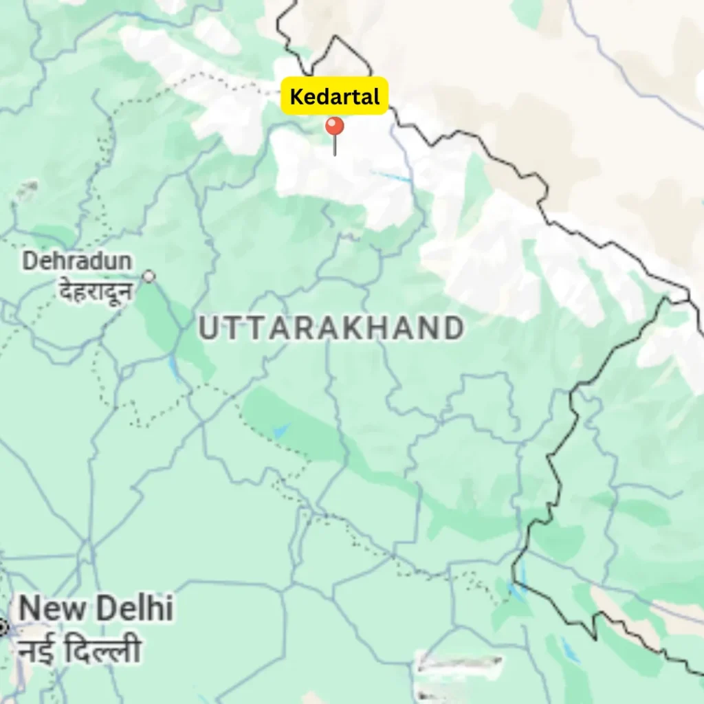 Kedartal Location on the Uttarakhand Map