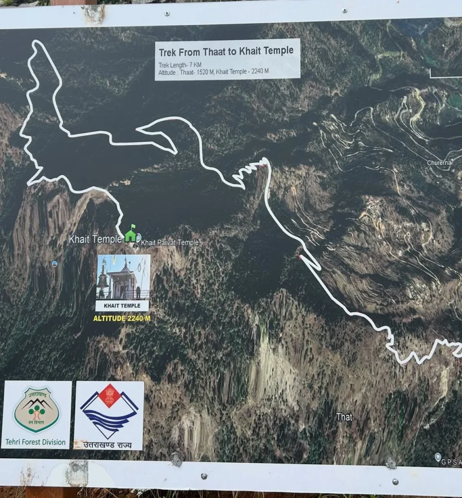 Khait Temple Hike Map