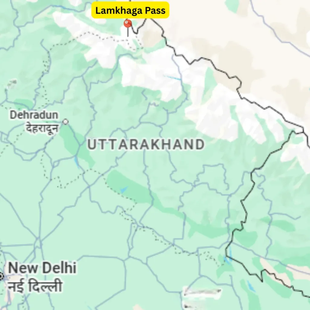 Lamkhaga Pass Location on the Uttarakhand Map
