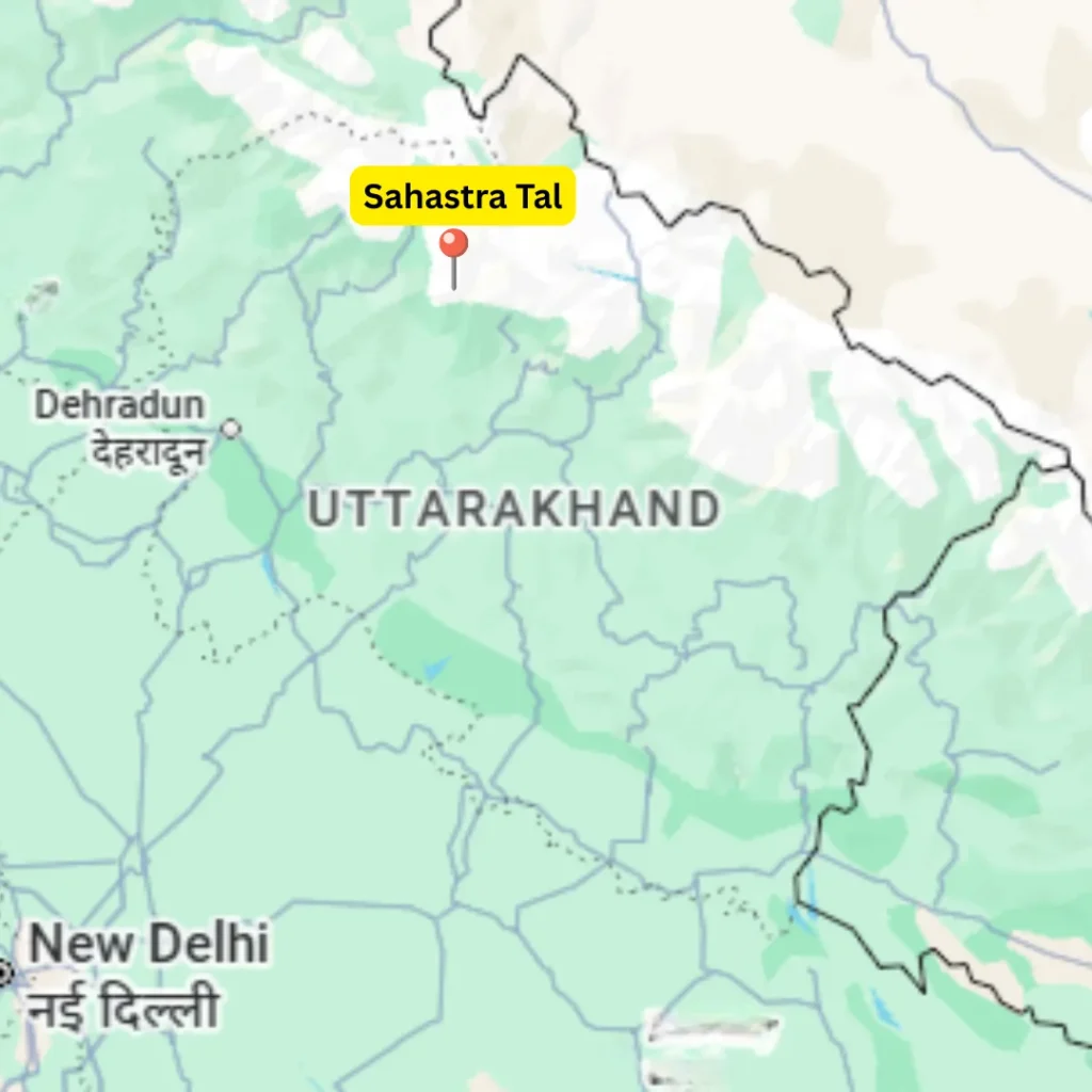 Sahastra Tal Location on the Uttarakhand Map