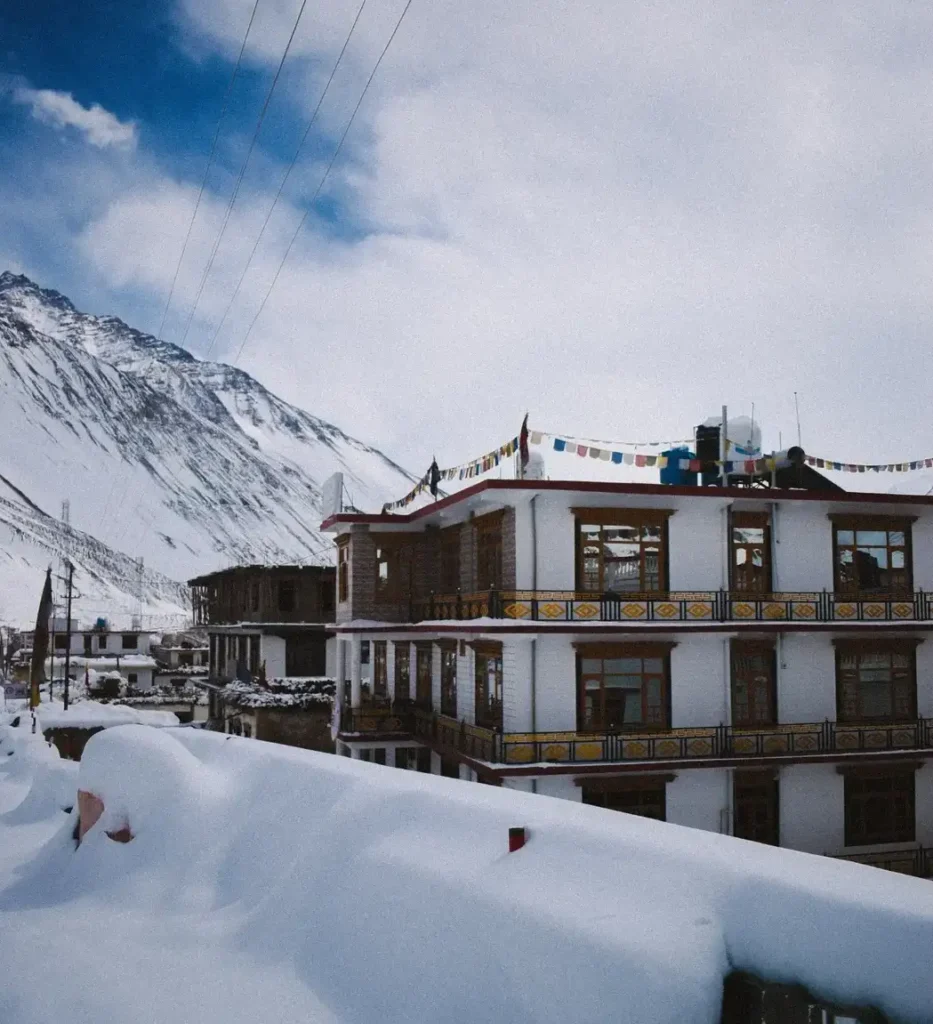 Tabo Village covered in snow 