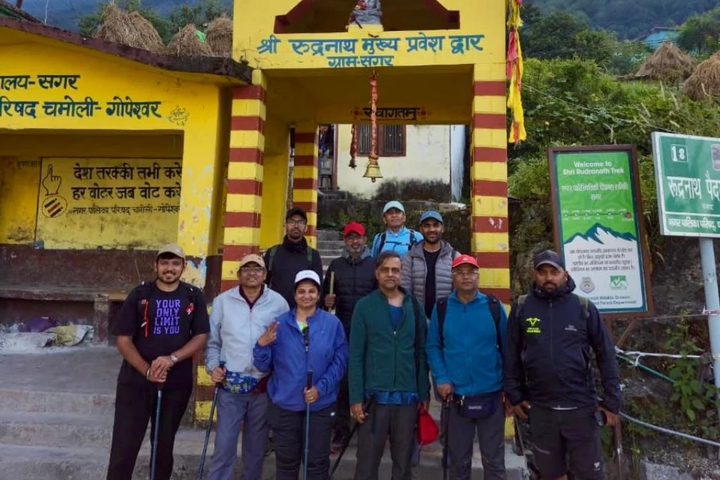 Our group at Sagar Village, the main starting point of the Rudranath trek